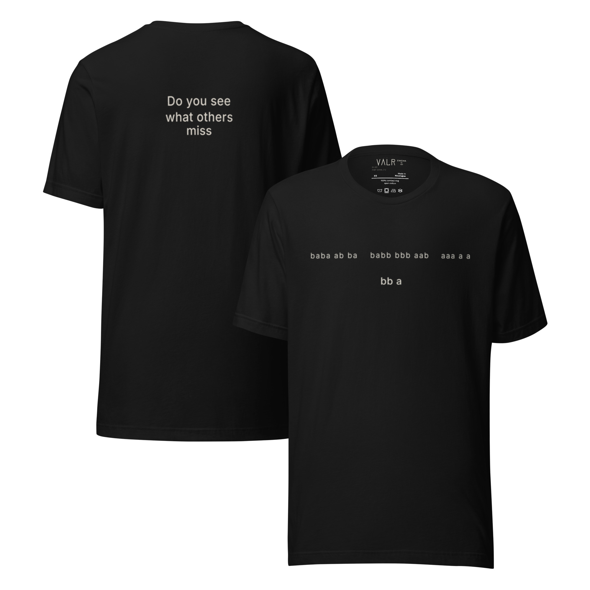 EN-001 back — encoded phrase